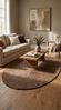 Gabbeh Teppich - Softy - Uni 230x150 cm - braun - oval Bild 2