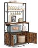 VASAGLE Küchenregal mit Steckdosen, Küchenschrank, 40 x 80 x 170 cm, Standregal mit 8 Haken, braun-schwarz Bild 2