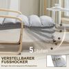 Sessel 67 x 93-114 x 105 cm aus Samtoptik mit verstellbarem Fußteil, hellgrau, 1 Stück Bild 5