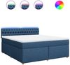 vidaXL Boxspringbett mit Matratze Blau 180x200 cm Stoff 3289072 Bild 2