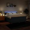 vidaXL Boxspringbett mit Matratze Blau 180x200 cm Stoff 3289072 Bild 5