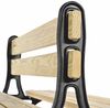 Casa Padrino Parkbank Naturfarben / Schwarz 180 cm - Doppelseitige Gartenbank Bild 3