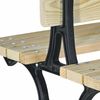 Casa Padrino Parkbank Naturfarben / Schwarz 180 cm - Doppelseitige Gartenbank Bild 4