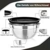 TEAMFAR Rührschüssel Set Edelstahl Salatschüssel Schwarz Luftdicht Deckel Bild 3