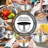 TEAMFAR Rührschüssel Set Edelstahl Salatschüssel Schwarz Luftdicht Deckel Bild 5