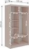 Schwebetürenschrank WALENCJA mit Spiegel & Lacobel-Glas, moderner Kleiderschrank, Breite 120 cm, High-Gloss Design - Kaschmir und Grau Bild 5
