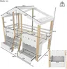 Hochbett mit LED-Beleuchtung, Regal, Schubladen, Trittleiter und Stauraum, 90x200 cm, Kinderbett mit Rausfallschutz, Kiefer Bild 5