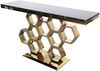 Livin Hill 'Modig' Konsole, Marmorimitation / Stahl, 40 x 80 x 150 cm, Gold / Schwarz Bild 3