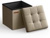 Songmics Sitzhocker mit Stauraum, faltbarer Hocker, Leinenimitat / MDF kamelbraun, 30 x 30 x 30 cm Bild 1