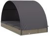 vidaXL 2-Personen-Sonnenliege mit Dach Grau 211x112x140 Poly Rattan 319655 Bild 4