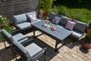 Ecklounge Santorini XL + großer 160x80 cm Tisch höhenverstellbar + 2 Lounge Sessel Bild 5