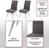 6er-Set Esszimmerstuhl 'HWC-G55' Stoff/Textil Edelstahl gebürstet ~ grau Bild 2