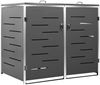 vidaXL Mülltonnenbox für 2 Tonnen 138x77,5x112,5 cm Edelstahl 149555 Bild 2