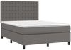 vidaXL Boxspringbett mit Matratze & LED Grau 140x190 cm Kunstleder 3135943 Bild 3