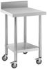 Royal Catering Arbeitstisch 60 x 60 cm Rollbarer Edelstahltisch Aufkantung Gastrotisch 120 kg Bild 5