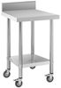 Royal Catering Arbeitstisch 60 x 60 cm Rollbarer Edelstahltisch Aufkantung Gastrotisch 120 kg Bild 4