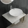 Alpenberger Badmöbel-Set Waschbecken auf Keramikplatte mit Edelstahlkasten – Aufsatzwaschbecken, (Hängewaschbecken Schmal, für Gäste WC und Badezimmer), Waschtisch - Keramik Waschschüssel mit Nano Beschichtung Bild 3