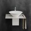 Alpenberger Badmöbel-Set Waschbecken auf Keramikplatte mit Edelstahlkasten – Aufsatzwaschbecken, (Hängewaschbecken Schmal, für Gäste WC und Badezimmer), Waschtisch - Keramik Waschschüssel mit Nano Beschichtung Bild 2