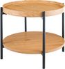 CLP Couchtisch Corbitan rund aus Holz 2 Ebenen Metallgestell schwarz,natura Ø 50 cm Bild 4