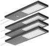 SO-TECH® LED Unterbauleuchte LED Möbelleuchte GIULIA II, stufenlos dimmbar, LED fest integriert, Warmweiß, 2700K, 4er SET mit / ohne Sensor inkl. 33W Trafo schwarz Bild 5