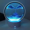 POPOLIC LED Nachtlicht Dynamisch 3D Sandbilder zum Drehen mit LED Nachtlicht, LED fest integriert, Entspannende Dekoration für Desktop-Kunst (Blau, 7) Bild 5