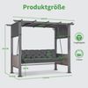 M MCombo 3-Sitzer Pergola Hollywoodschaukel mit Liegefunktion & Gartenpavillon, Gartenschaukel mit Ausziehbarem Sonnendach, Schaukelbank 4067 (grau) Bild 3