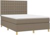 vidaXL Boxspringbett mit Matratze Taupe 140x190 cm Stoff 3142653 Bild 3