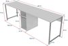 Dmora Schreibtisch Violet, Mehrzweckschreibtisch, Bürotisch für PC, Eckschreibtisch, 240x60 h74 cm, Beige und Gold Bild 3