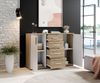 Sideboard >BC 1040< 2 Türen, 4 Schubladen, eiche rustica Dekor/ weiß - 120x83x35cm (BxHxT) Bild 3