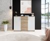 Sideboard >BC 1040< 2 Türen, 4 Schubladen, eiche rustica Dekor/ weiß - 120x83x35cm (BxHxT) Bild 4