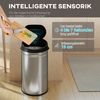 HOMCOM Mülleimer 42 Liter Sensor-Mülleimer mit Soft-Close-Funktion, aus Edelstahl für hygienische Küchen, Büros, Silberfarben Bild 3
