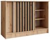Beautysofa Kommode mit 2 Schiebetüren HORIZON (in 100 cm, 120 cm oder 160 cm, verschiedene Farben: Eiche Artisan, Schwarz, Weiß, Kaschmir), mit dekorativen Lamellen Bild 4