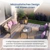 Home Collective Gartenlounge-Set Balkonmöbel Lounge Möbel Outdoor Terrassenmöbel Sitzgruppe mit Tisch, (4-teiliges Set mit 1 2-Sitzer, 2 Sesseln und 1 Tisch, inkl. abziehbarer Kissen), obustes Metallgestell und Sicherheitsglas, graue Kissen, anthrazit Bild 4