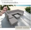 tectake Loungeset Rattan Lounge - wetterfestes Gartenmöbelset, (Sitzgruppe Venedig, 8-tlg, in Grau), abnehmbare, wasserabweisende Kissen Bild 4