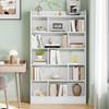 Bücherregal, Bücherschrank, mit 6 Fächern, Aufbewahrungsregal, Standregal, für Wohnzimmer, Büro, Schlafzimmer, 24 x 100 x 170 cm, Weiß Bild 4