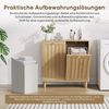 Yorbay Wäschekorb Badschrank mit herausnehmbarem Innenkorb 60L, Natur Farbe, Wäscheschrank Holz Badezimmer freistehend mit Deckel Wäschesammler Bild 4