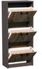 Home Collective Schuhschrank mit 3 aufklappbaren Schubladen, Schuhregal mit 3 Fächern 50 cm breit (platzsparende Schuhaufbewahrung, laminierte Platte) weiche abgerundete Kanten, matte Oberfläche, graphit Eiche Bild 2