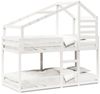vidaXL Etagenbett mit Dach Weiß 90x200 cm Massivholz Kiefer 3281971 Bild 2
