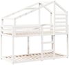 vidaXL Etagenbett mit Dach Weiß 90x200 cm Massivholz Kiefer 3281971 Bild 3