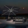 PURPLE LEAF Ampelschirm Rechteckig Außenbereich Alu Sonnenschirm, Gartenschirm mit Solar LED, LxB: 400,00x300,00 cm, für Garten,Terrasse, Pool Bild 2