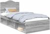 vidaXL Bettrahmen Graues Sonoma 100 x 200 cm Massives Kiefernholz 3413349 Bild 2