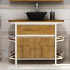 Waschbeckenunterschrank Magnia Teak Massivholz - Breite vom Unterschrank: 80 cm Bild 2