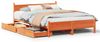 vidaXL Massivholzbett ohne Matratze Wachsbraun 160x200 Kiefernholz 3309766 Bild 2