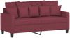 vidaXL 3-tlg. Sofagarnitur mit Kissen Weinrot Stoff 3201662 Bild 4