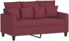 vidaXL 3-tlg. Sofagarnitur mit Kissen Weinrot Stoff 3201662 Bild 3