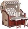 SunnySmart Garten-Strandkorb Rustikal 500 PLUS COMFORT 3/4-Liegemodell 2-Sitzer XL antikweiß/taupe/s Bild 3
