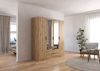 Rauch Möbel Lagoa, Kleiderschrank, Garderobe für Schlafzimmer, Kinderzimmer, Jugendzimmer 4-türig mit Spiegel, 2 Schubladen, mit Zubehör Basic, Farbe Eiche Artisan, Holz, Breite 181 cm Bild 3