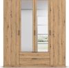 Rauch Möbel Lagoa, Kleiderschrank, Garderobe für Schlafzimmer, Kinderzimmer, Jugendzimmer 4-türig mit Spiegel, 2 Schubladen, mit Zubehör Basic, Farbe Eiche Artisan, Holz, Breite 181 cm Bild 2