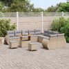 vidaXL Garten-Sofa-Set mit Kissen mit Kissen 13 pcs Beige und Hellgrau 3363887 Bild 3