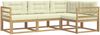 vidaXL Outdoor-Sofagarnitur mit Kissen 3 pcs Weiß und Creme Polyester 3386359 Bild 2